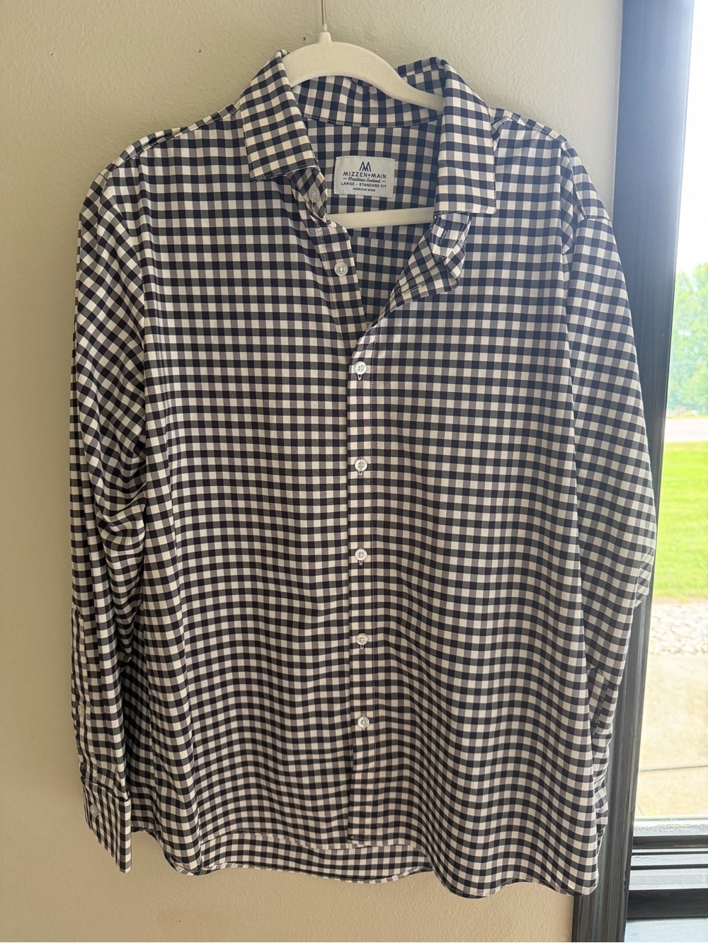 Mizzen+Main Black and White Gingham Dress Shirt